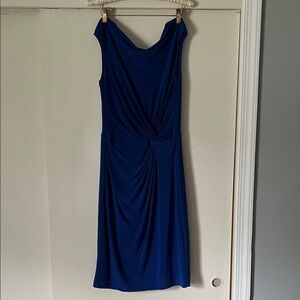 Lauren Ralph Lauren Royal Blue Draped Midi Dress